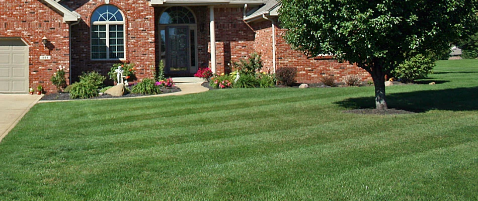 A home in Waynesboro, PA that our team recently mowed and treated with fertilizer.