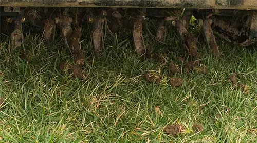 Lawn being aerated at a Gettysburg, PA residential property.